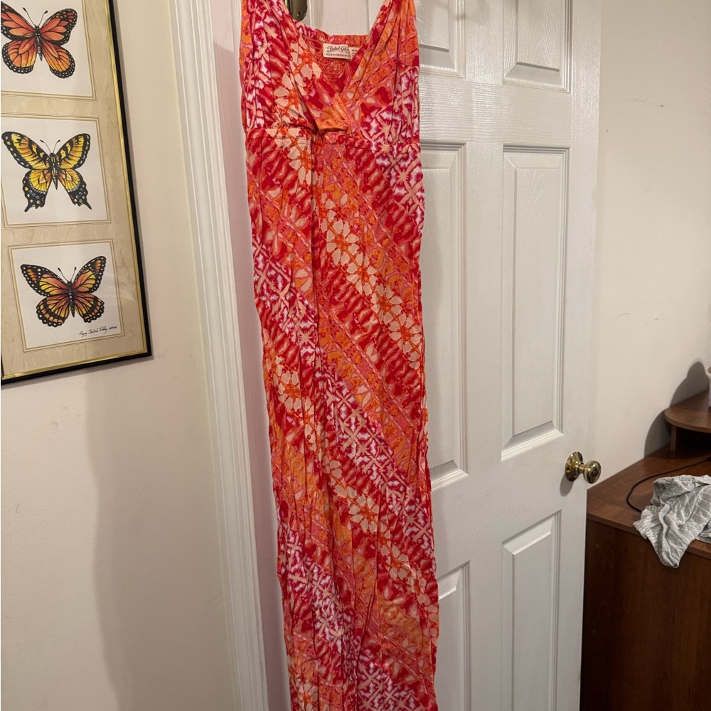 Faded Glory Red and Orange Maxi Dress